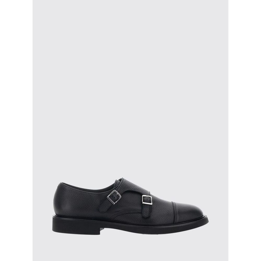 Doucal's Men Double Buckle Monk Strap Shoes Doucal's In Grained Calfskin